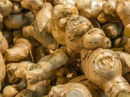brown garlic on black plastic container